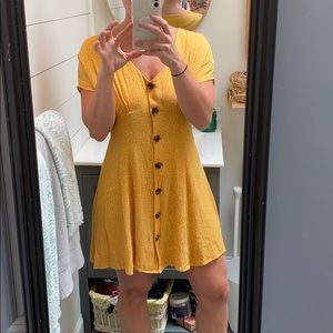 Skater polka dot yellow dress